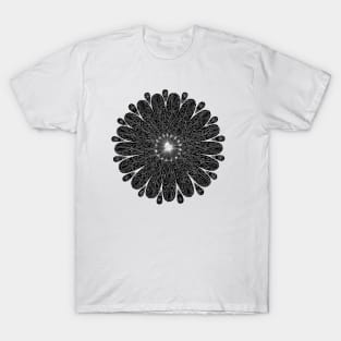 Flower Petal Mandala at Midnight T-Shirt